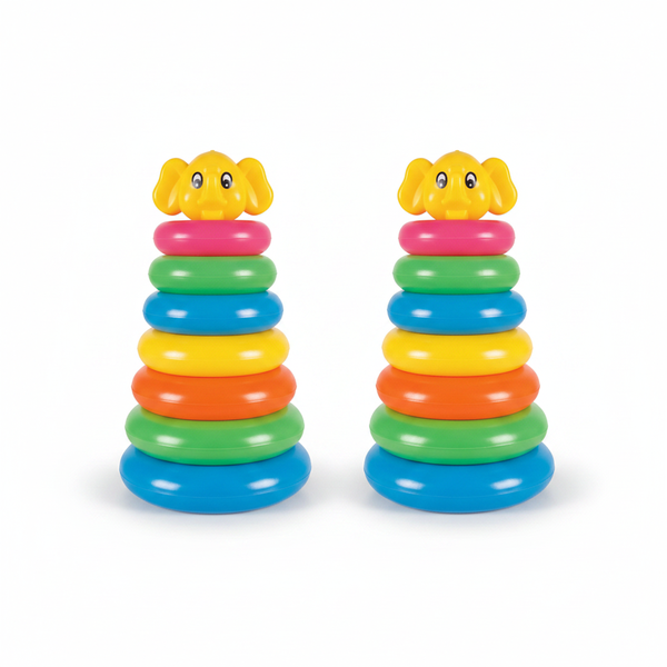 Cooey Baby Stacking Toy Set - 7 Rings for Motor Skills - 2 Pack