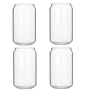 Coke Can High Borosilicate Glass Simple Creative Tea Beer Juice Cup - 4-Piece - 500ml