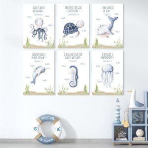 Under the Sea with Bible Verse - A3 - 29cm x 42cm -6 Set
