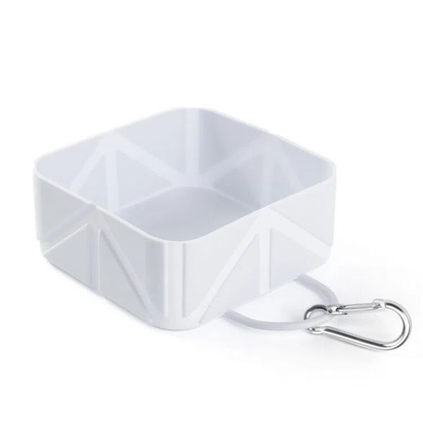 Portable Folding Square Silicone Pet Bowl