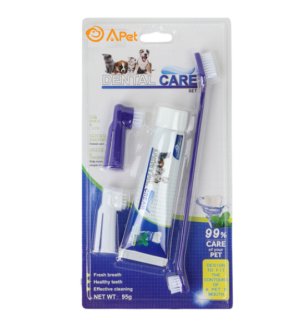 A-Pet Pet Oral Hygiene Kit - Toothbrushes &amp; Vanilla Flavoured Toothpaste