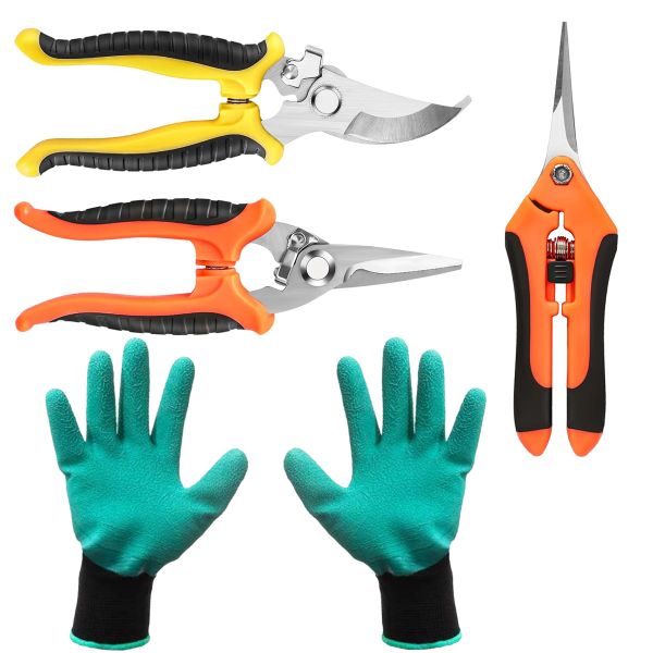 3-Piece Gardening Shears Set With Gloves