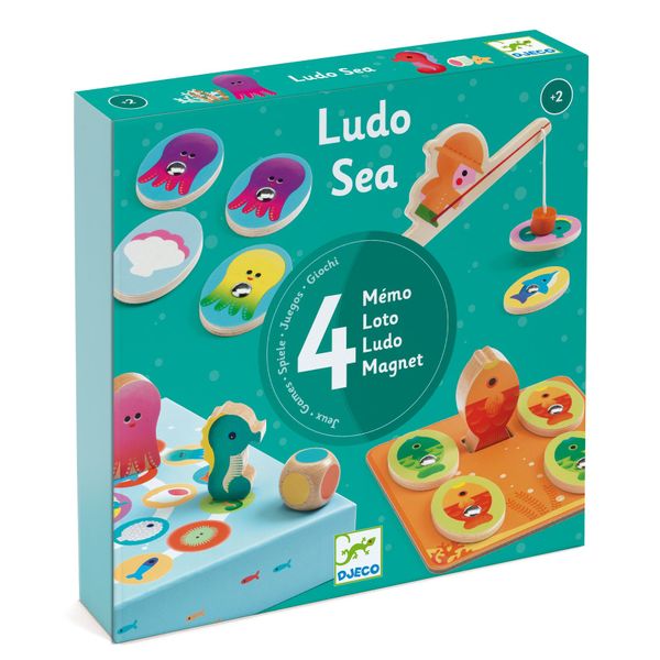Djeco Four Game Set for Toddlers - Ludo Sea