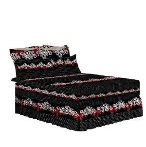 Afri Choice Combo3 Microfiber Frilled Valance Fitted Sheet 5 Pack Set