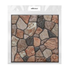 HeartDeco 6Pcs PVC 3D Tile Self Adhesive Wall Decor Panels-Cobblestone