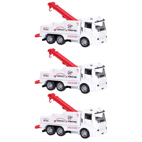 3 Pack - Model Toy Truck City Rescue Tow Truck - White