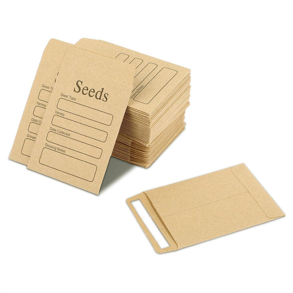 100 Pcs Seed Envelopes 3.54 x 2.36 Inch Brown Kraft Paper Seed Packets Enve
