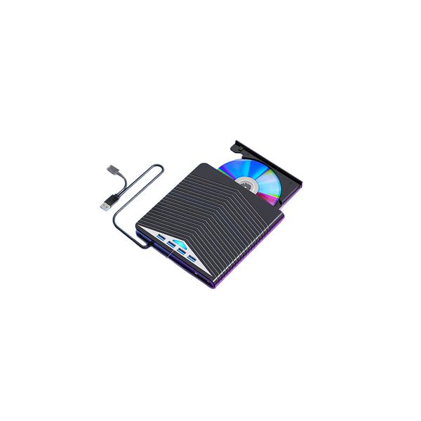 7-in-1 USB 3.0 CD/DVD External Burner with 4 USB Ports &amp; 2 TF/SD Slots