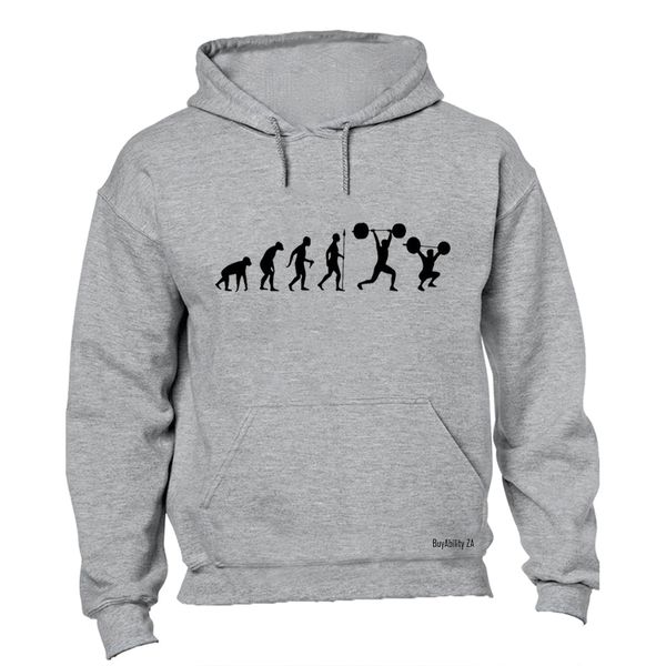 Weightlifting Evolution - Mens - Hoodie - Grey