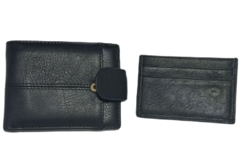 Men's Wallet Genuine Leather Black 2404