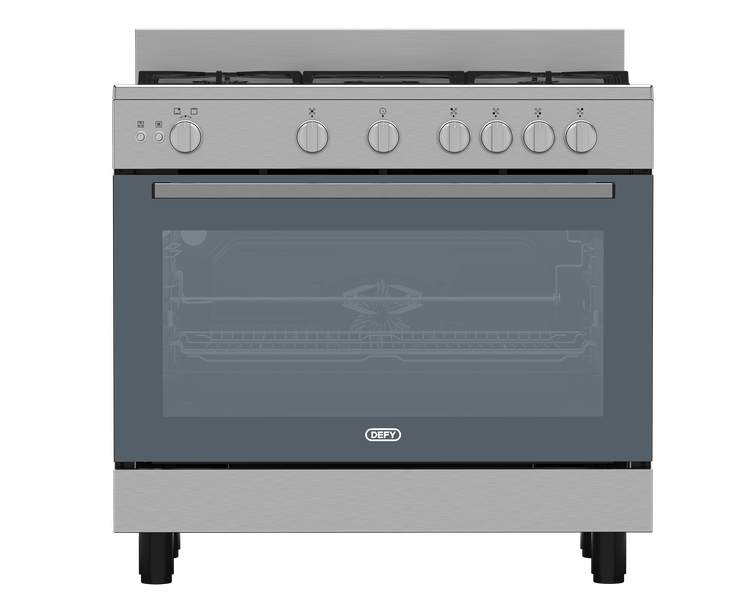 Defy 90cm DGS90G 5 Burner Full Gas Range Cooker + Turnspit - Inox