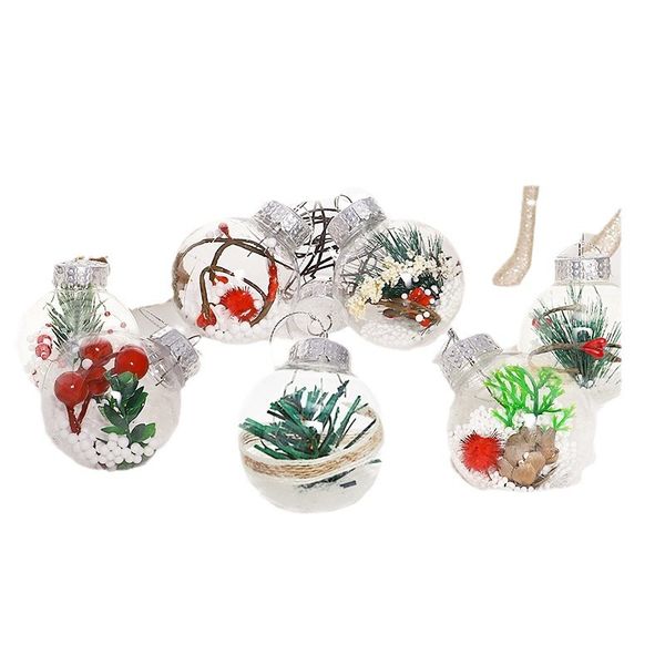 12pcs 6cm Clear Christmas Ornaments for Tree &amp; Party Decor