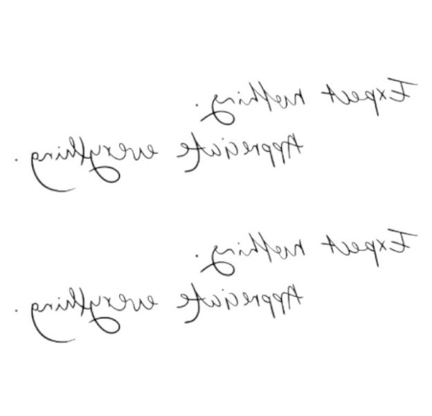 1 Piece - Elegant Script Design Temporary Tattoo - Black