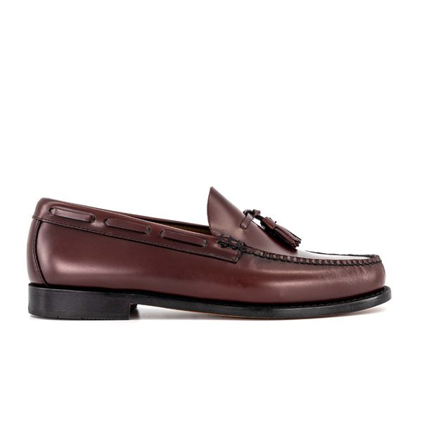 G.H Bass &amp; Co- Mens Slip On Tassle Loafers - Wine Red