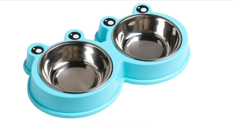 Double Pet Bowls Premium Stainless Steel Non-Slip Dog Cat Rabbit Feeder