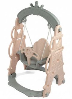 Eiffel Series 2-in-1 Indoor &amp; Outdoor Toddler Swing - Pink &amp; Grey