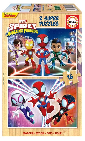 Educa Spidey &amp; His Amazing Friends Puzzles - (2x16 Piece)