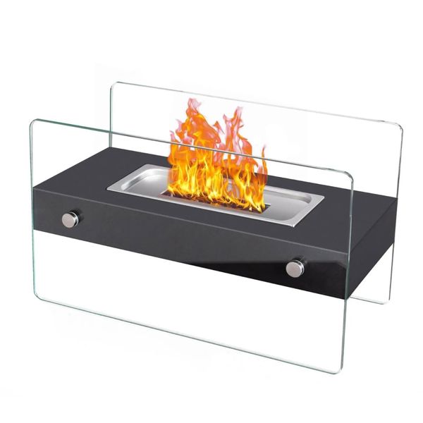 Portable Tabletop Fire Pit - Adjustable Flame 35cm Wind-Resistant Burner