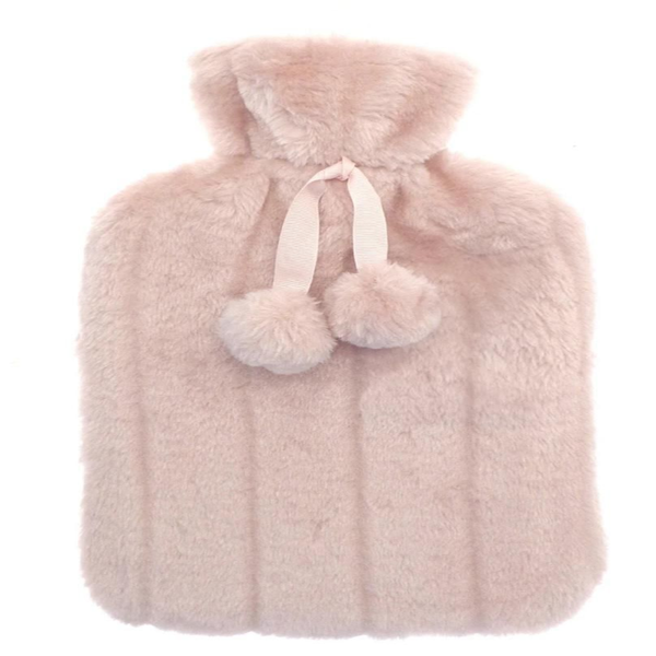 Wispoe Pink-Blue Hot Water-Filled Hot Water Bottles with Fluffy Cover