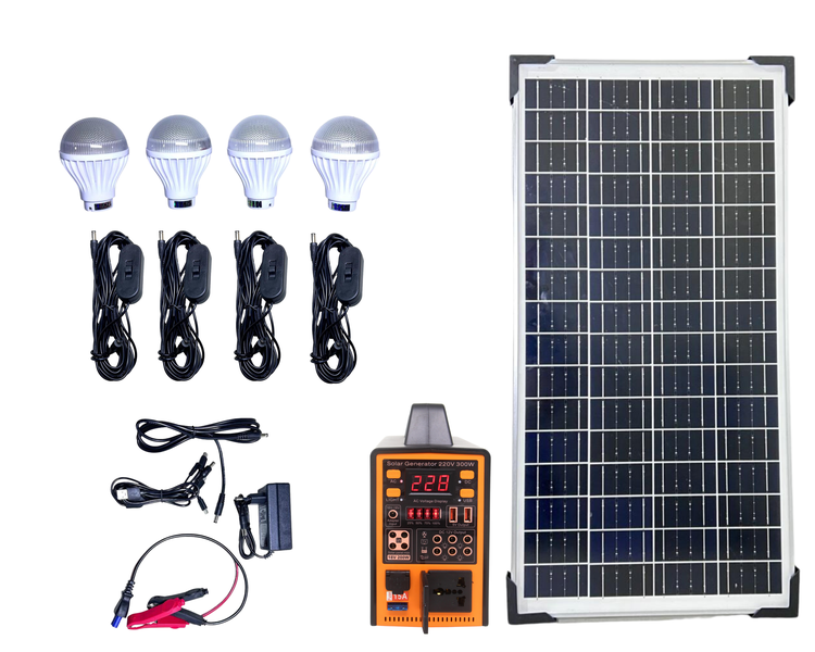 Sosolar Solar 150w 220v Lighting System With Panels Lithium-Ion/LifePo4