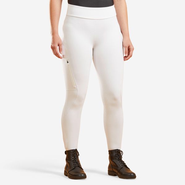 Fouganza Women's Fullgrip Horse Riding Competition Jodhpurs 500 - White