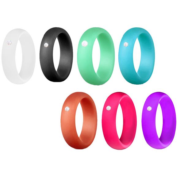 Silicone Rings Set of 7 Diamond