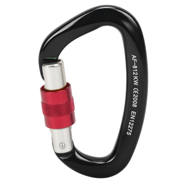 Anti-Slip Black Climbing Carabiner for Camping