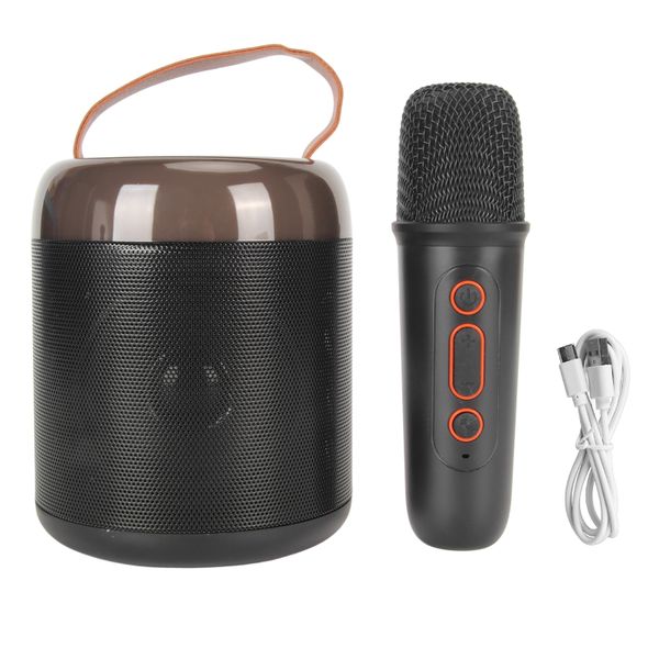 RGB Speaker 16 Light Beads Lightweight Bluetooth with Wireless Mic Black