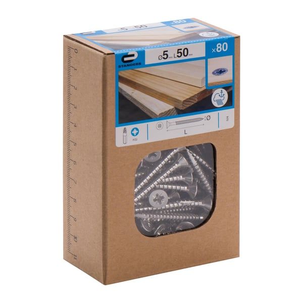 IV4 Chipboard Screw CS PZ Inox 316 / A4 5x50 80CB