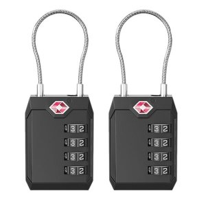 Zosuxa Locks for Luggage, 4-Digit Combination Travel Lock Black - 2 Pack