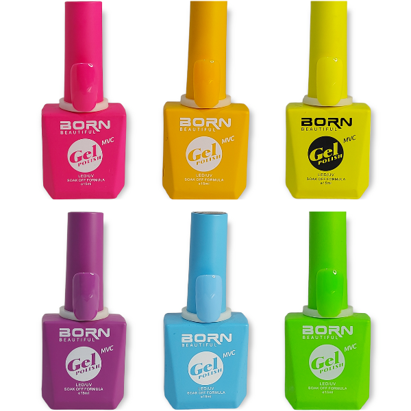 BB UV/LED Gel Nail Polish - All Bright Colours - 6 Piece - Nails by Nicole