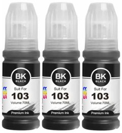 SBR Epson 103 Compatible inks - Black - 3 Sets