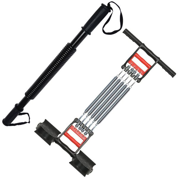 Heartdeco Chest Expander &amp; Power Twister Bar Fitness Set