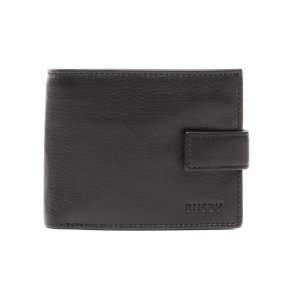 Busby Thatcher Leather Tab Billfold Wallet Coin Pocket &amp; Back Inside Zip