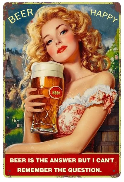 Beer Metal Sign - Vintage Bar Decor