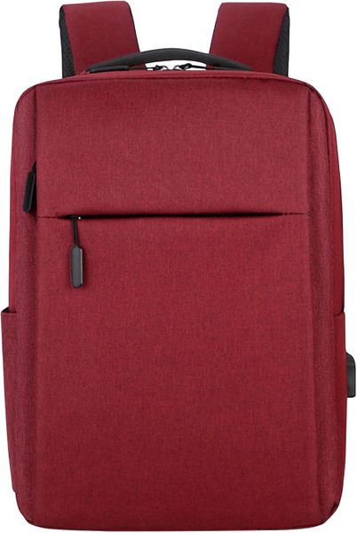 Men's 15.6" Laptop Business Travel Bag with USB Charging Port Red