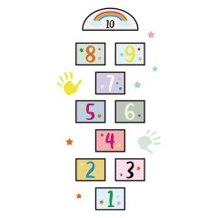 Rainebow Kid Creative Numbers Lattice Floor Sticker Hopscotch Footprint