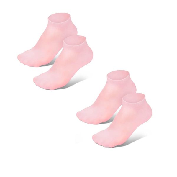 2 Pairs Silicone Moisturizing Socks for Women Dry Cracked Feet, Soft Socks