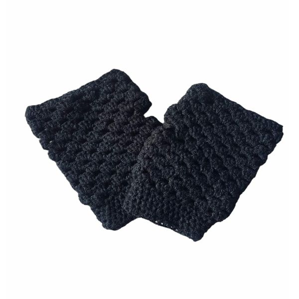 Women Black Brick Hand Glove Design Gloves