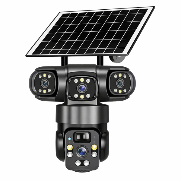 Wi-Fi Solar PTZ Camera - Triple Lens, Outdoor