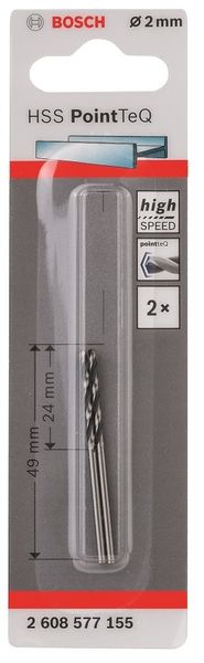 Bosch - Metal Drill Bit HSS Pointteq - 2.0mm