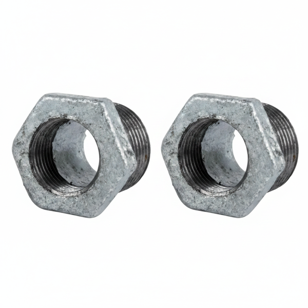 K-Brand Galvanized Steel Reducing Bush 50mm to 32mm - 2 Pack