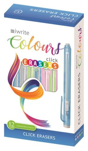 iWrite Colours: Click Erasers - Assorted - Box of 12