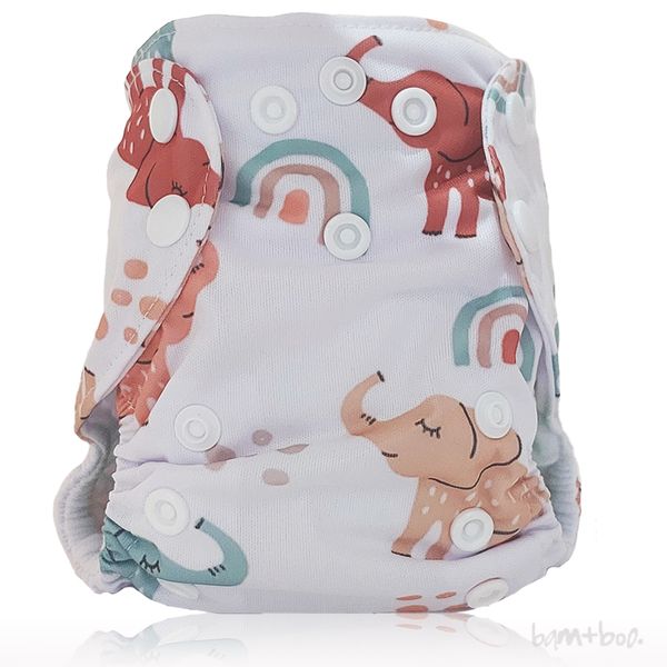 Newborn All-In-One Nappy - Elephant