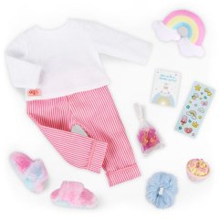 Our Generation 18-Inch Deluxe Pajama Outfit with Rainbow Pillow