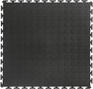 Rubber Interlocking Pvc Rubber Floor Tile-Garage Mats 50cm (10-Tiles)-Black