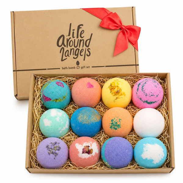 ZNZMART Bath Bomb Gift Set - 12 Assorted Fizzy Bath Bombs Gift Box for Her