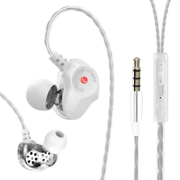 Dual Dynamic Driver Super Bass HIFI Earphone - White
