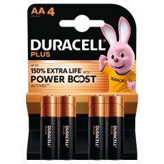 Duracell Plus Power Boost Alkaline Batteries AA 1.5V - 4Pack
