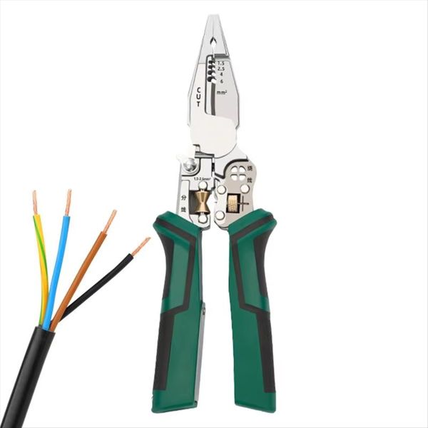 Wire Cutter Tool 10 in 1 Electrical Cable Stripper Plier Voltage Tester Sci